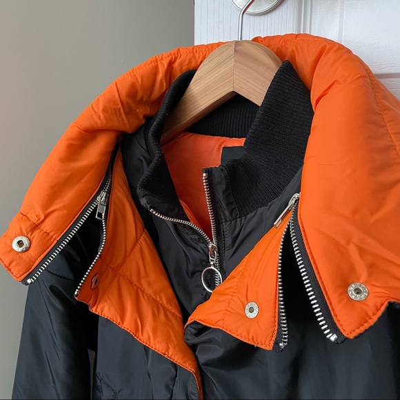 Bomber jacket with big orange collar detail - Picture 8 of 11